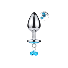 Plug bijou aluminium bleu avec clochettes Taille M JINGLE 